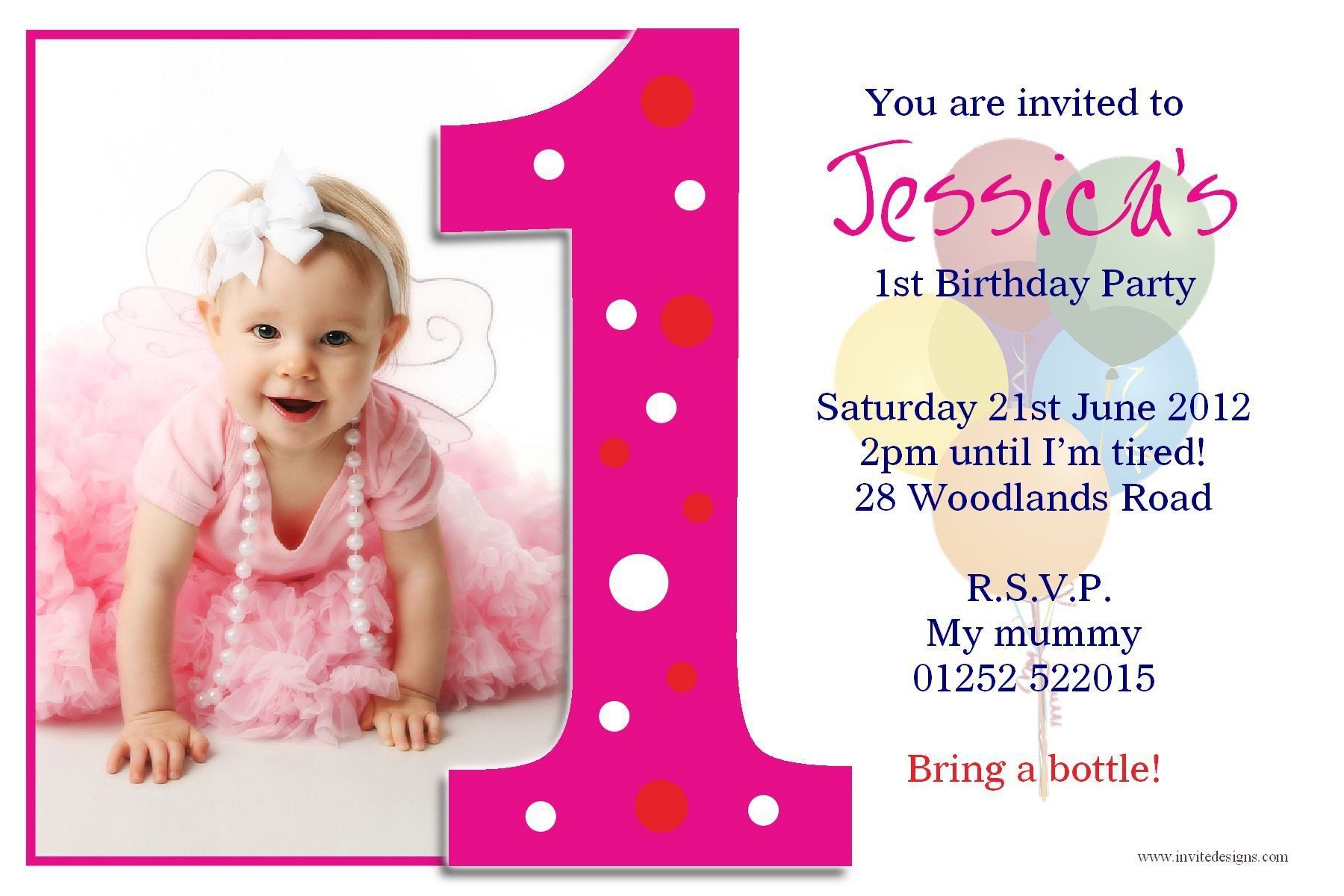 Birthday Party Invitation Card Sample