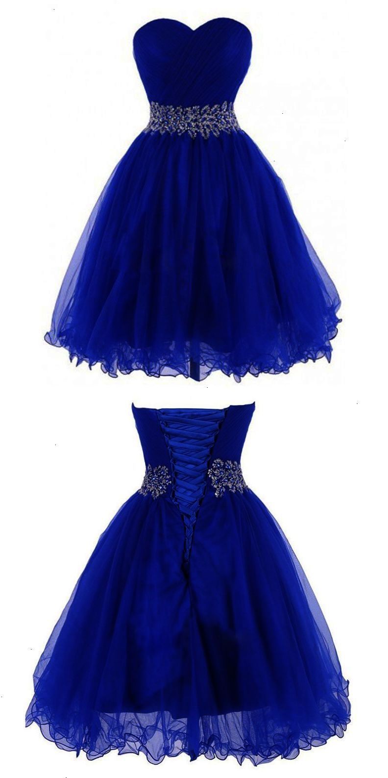 short royal blue homecoming dress