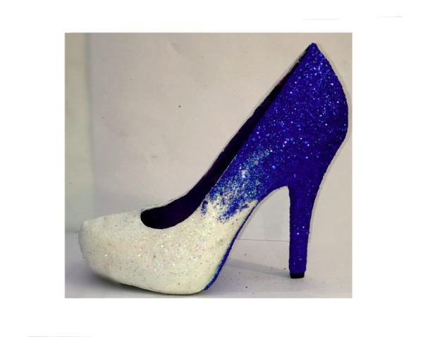 $10 OFF with code: PINNED10 Sparkly Royal Blue White ombre Glitter High