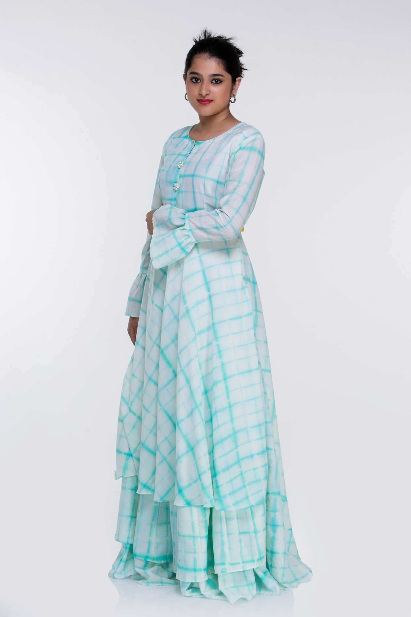 Blue Cotton Dress - Plus Size Online Store - LotusLane